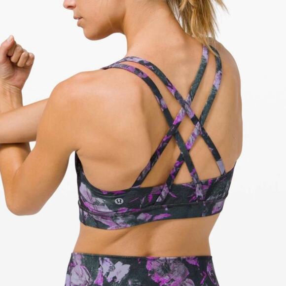 Lululemon Energy Sports Bra Purple Floral - Picture 1 of 5